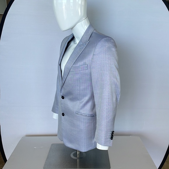 Versace Light Blue Herringbone Sport Jacket 48 Euro Short - Picture 7 of 14